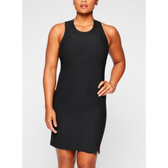 Athleta Athletic Dress Racer Back Built-In Bra Sleeveless Black Women Size 2 - Picture 1 of 11